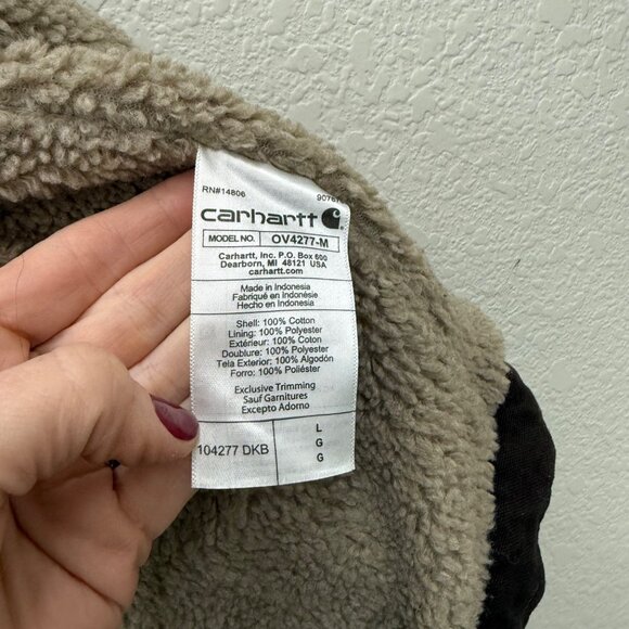 Carhartt Loose Fit Washed Duck Sherpa Lined Mock Neck Vest 104277 DKB Mens Large - Picture 6 of 10